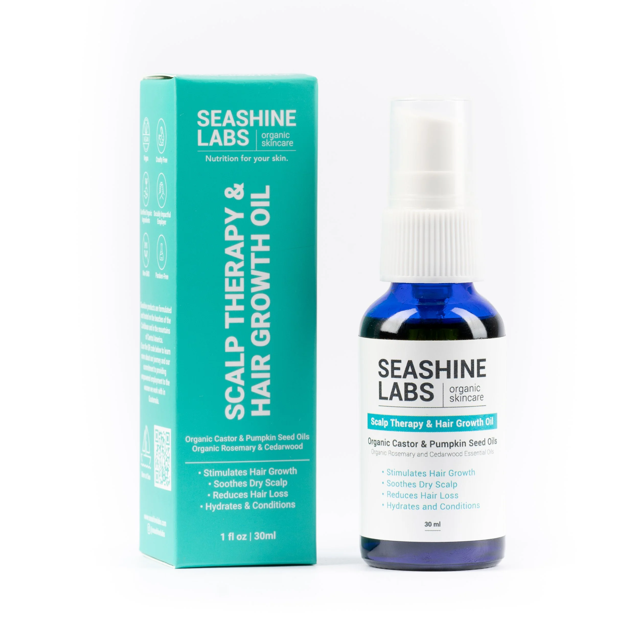 Scalp Therapy & Hair Growth Oil 30ml — Seashine Labs Organic Skincare